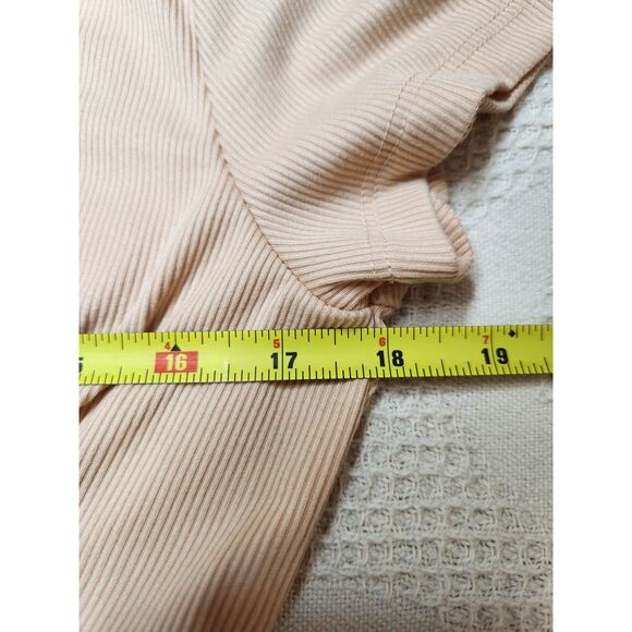 Y2K Style Woman's Rib Knit Crop Top Light Peach Orange XL Princess Coquette - Picture 4 of 6
